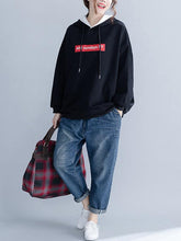 Loose Letter Printed Hooded Sweatshirt